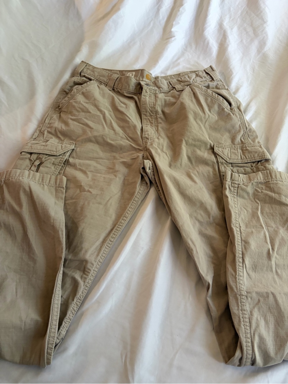 Carhartt Men's Relaxed Fit Khaki Cargo Pants Size 36x36 Work Utility